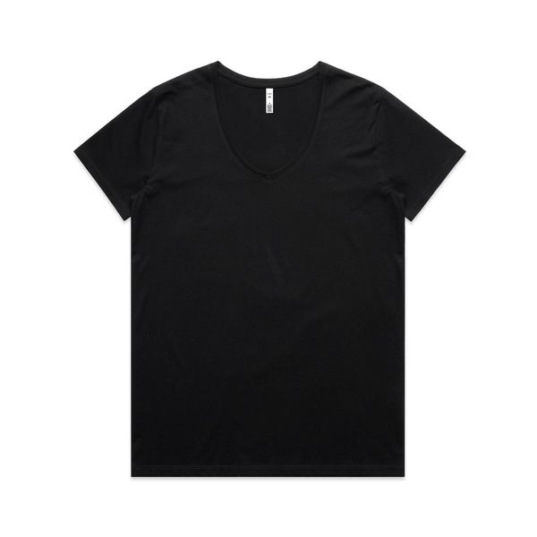 Wo's Maple V Neck Tee BLACK AS Colour