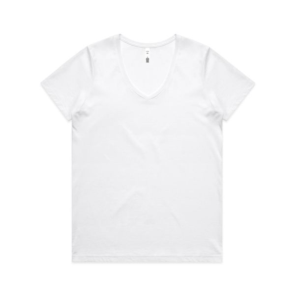 Wo's Maple V Neck Tee WHITE AS Colour
