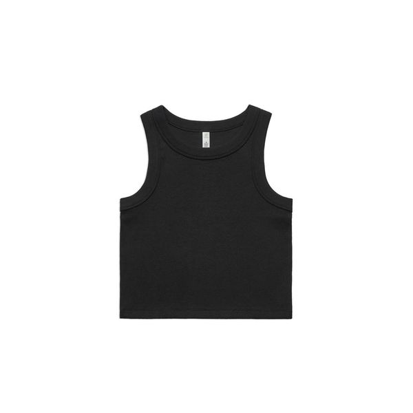 Wo's Organic Rib Crop Tank BLACK AS Colour