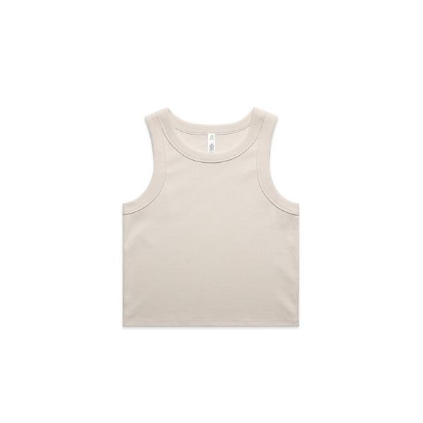 Wo's Organic Rib Crop Tank BONE AS Colour