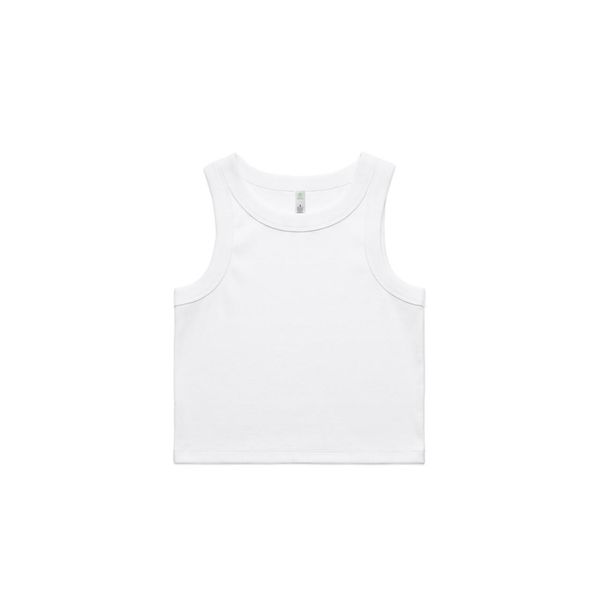 Wo's Organic Rib Crop Tank WHITE AS Colour