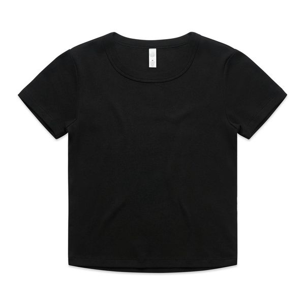 Wo's Organic Rib Baby Tee BLACK AS Colour