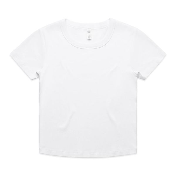 Wo's Organic Rib Baby Tee WHITE AS Colour