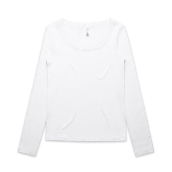 Wo's Organic Baby Rib L/S Tee WHITE AS Colour