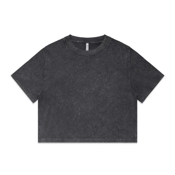 Wo's Stone Wash Heavy Crop BLACK STONE AS Colour