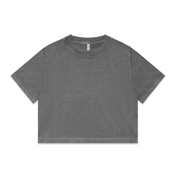 Wo's Stone Wash Heavy Crop COAL STONE AS Colour