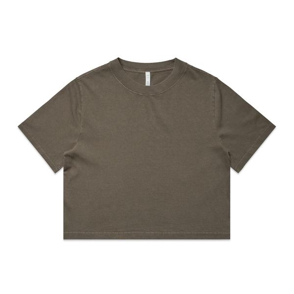 Wo's Heavy Faded Crop Tee FADED BROWN AS Colour