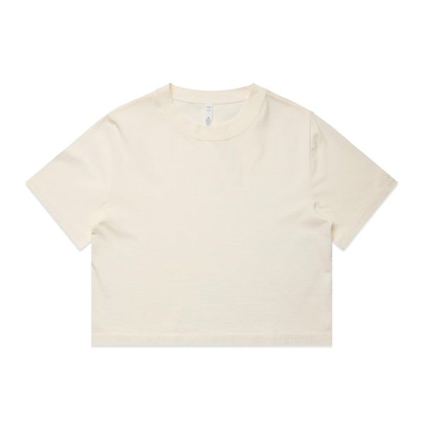 Wo's Heavy Faded Crop Tee FADED ECRU AS Colour