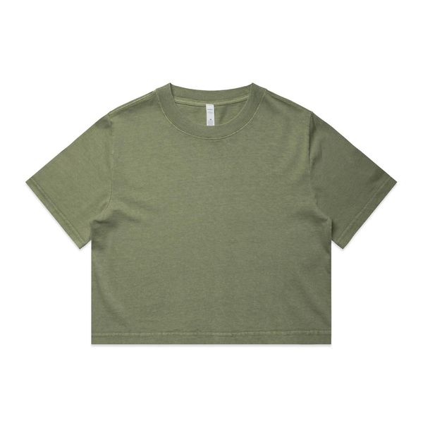 Wo's Heavy Faded Crop Tee FADED OLIVE AS Colour