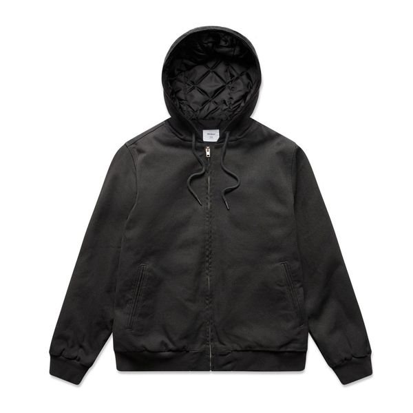Canvas Bomber Hood Jacket BLACK AS Colour
