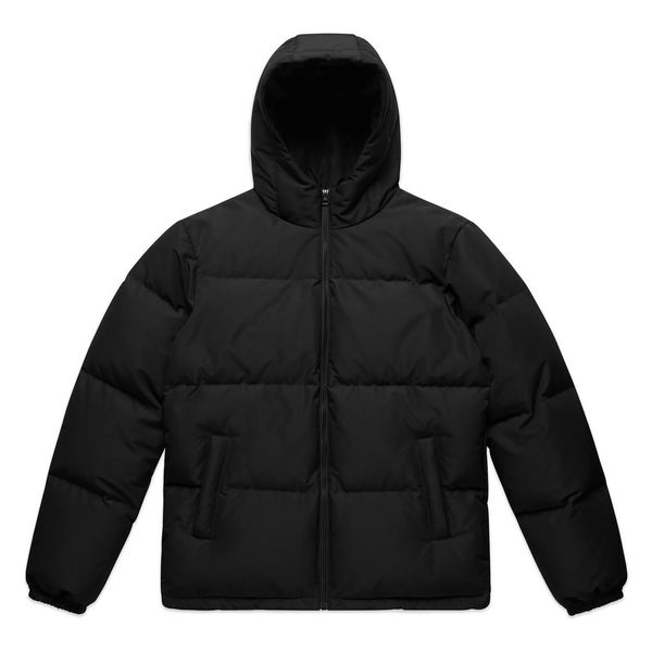 Hooded Puffer Jacket BLACK AS Colour