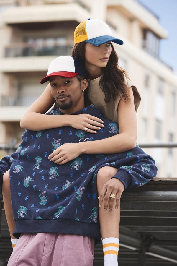 Casquette trucker 5 panneaux multicolor Black / Dark Olive Beechfield®