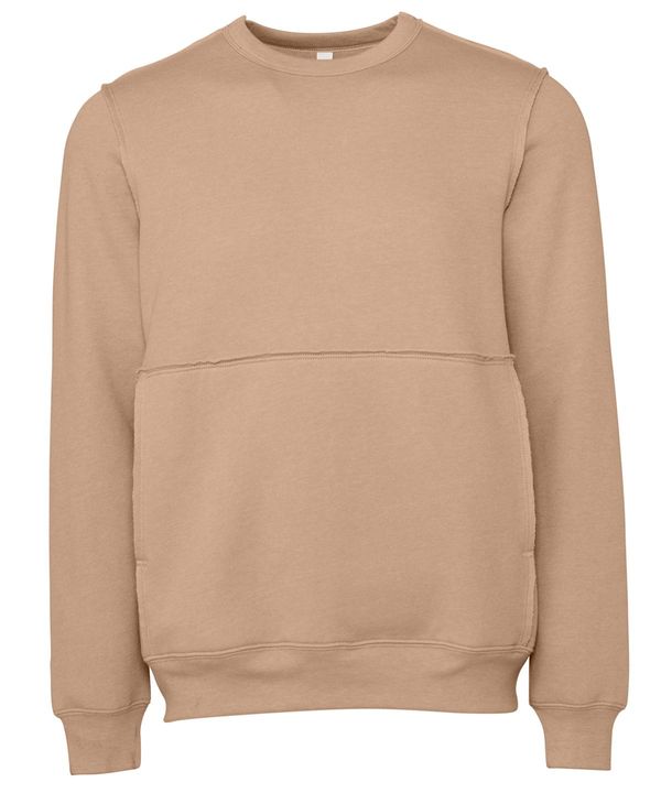 Sweat-shirt col rond unisex à bords francs Heather Oatmeal Bella&Canvas