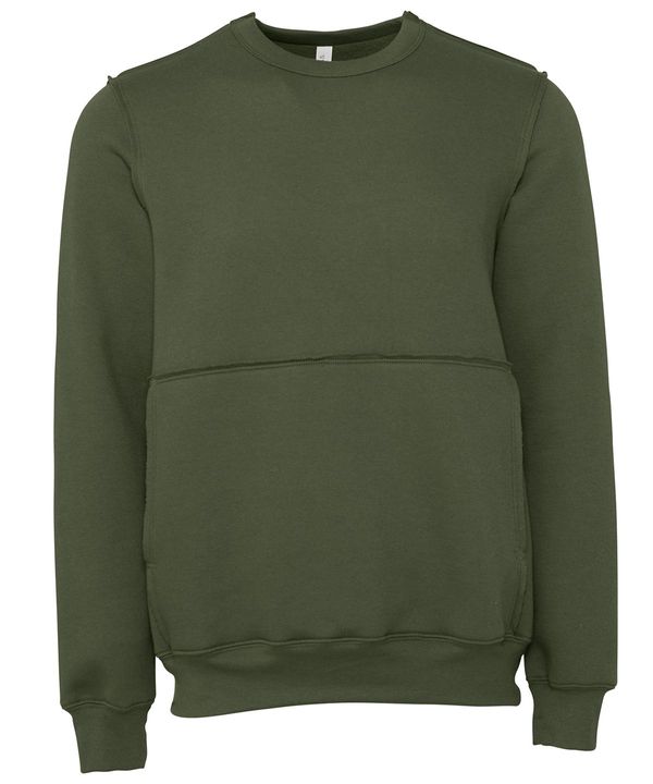 Sweat-shirt col rond unisex à bords francs Military Green Bella&Canvas