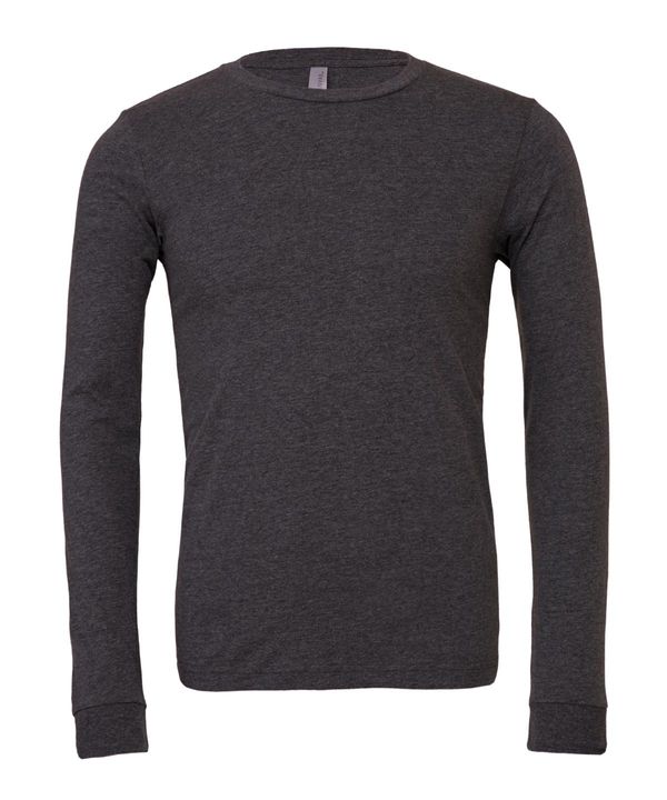 Tee-shirt unisex en polycoton manches longues Dark Grey Heather Bella&Canvas