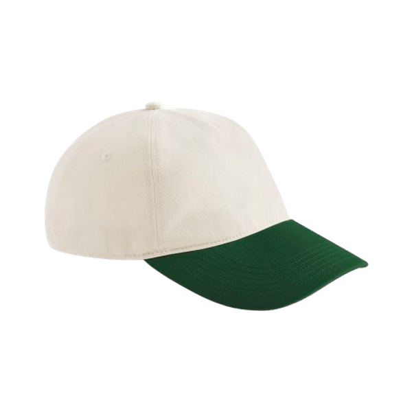CONTRAST PEAK LEISURE CAP Natural / Forest Green BEECHFIELD