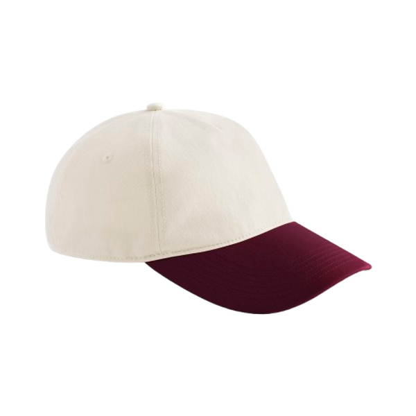CONTRAST PEAK LEISURE CAP Natural / Burgundy BEECHFIELD