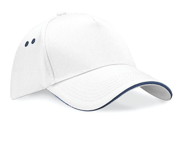 ULTIMATE 5 PANEL CAP SANDWICH PEAK White / Navy BEECHFIELD