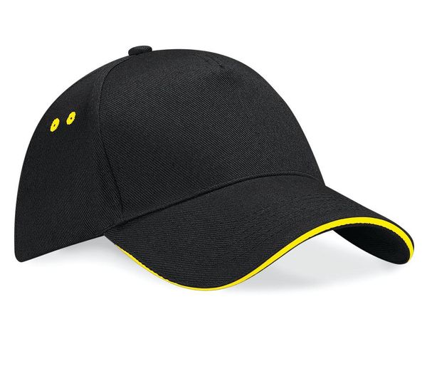 ULTIMATE 5 PANEL CAP SANDWICH PEAK Black / Yellow BEECHFIELD