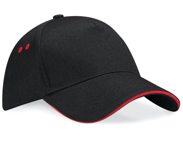 ULTIMATE 5 PANEL CAP SANDWICH PEAK Black / Red BEECHFIELD