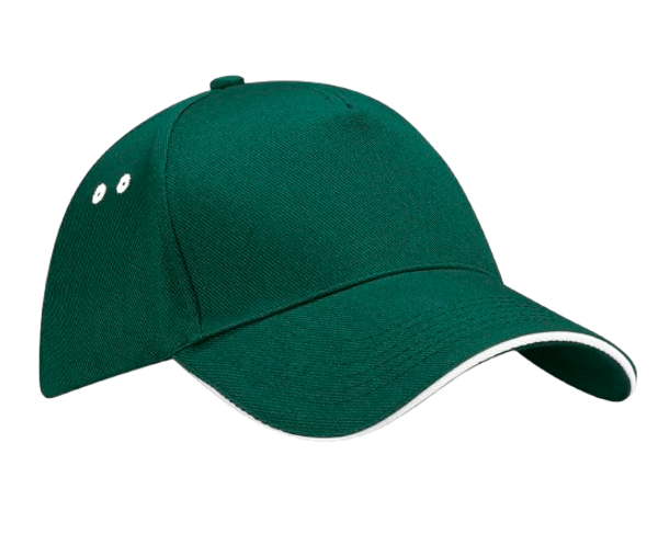 ULTIMATE 5 PANEL CAP SANDWICH PEAK Bottle Green / White BEECHFIELD
