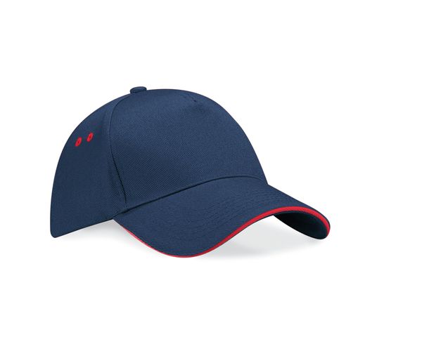 ULTIMATE 5 PANEL CAP SANDWICH PEAK French Navy / Classic Red BEECHFIELD