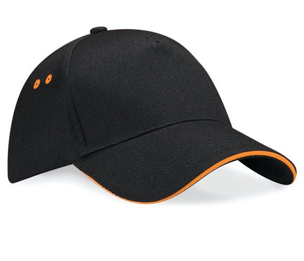 ULTIMATE 5 PANEL CAP SANDWICH PEAK Black / Orange BEECHFIELD