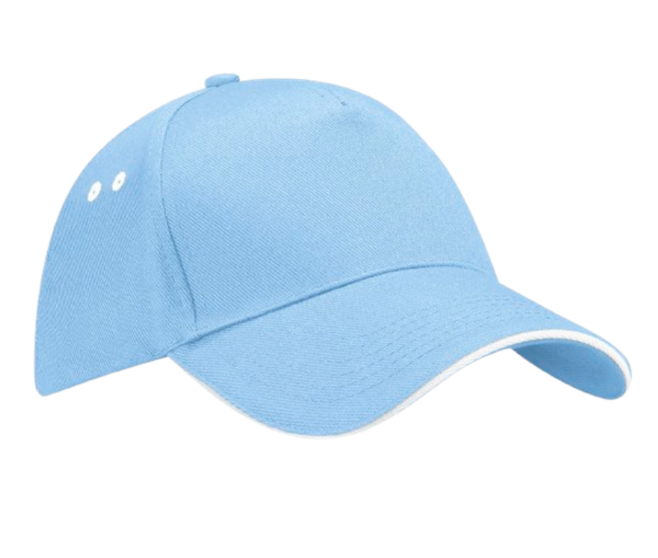ULTIMATE 5 PANEL CAP SANDWICH PEAK Sky Blue / White BEECHFIELD
