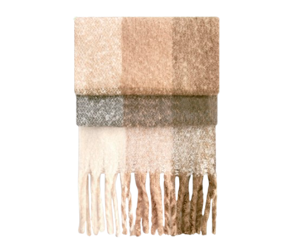 FLUFFY CHECK SCARF Brown Check BEECHFIELD