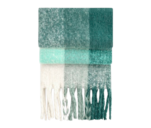 FLUFFY CHECK SCARF Green check BEECHFIELD