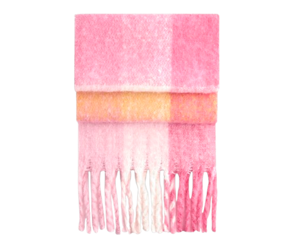 FLUFFY CHECK SCARF Pink Check BEECHFIELD