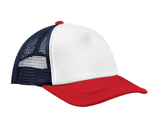 RETRO 5 PANEL TRUCKER Navy / Red BEECHFIELD