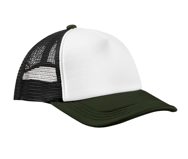 RETRO 5 PANEL TRUCKER Black / Dark Olive BEECHFIELD