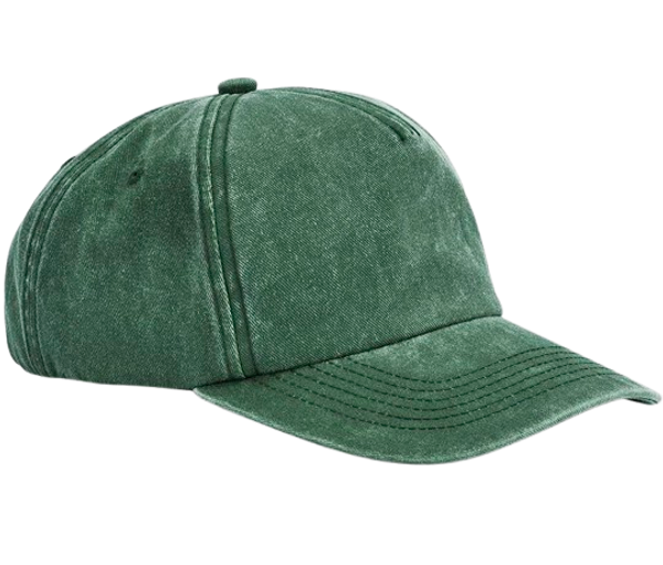 RELAXED 5 PANEL VINTAGE CAP Vintage Bottle Green Beechfield