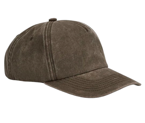 RELAXED 5 PANEL VINTAGE CAP Vintage Brown Beechfield