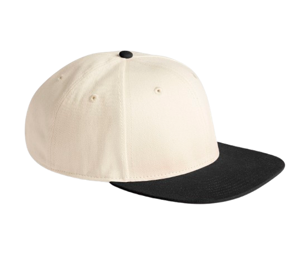 CONTRAST FLAT PEAK 6 PANEL CAP Natural / Black BEECHFIELD
