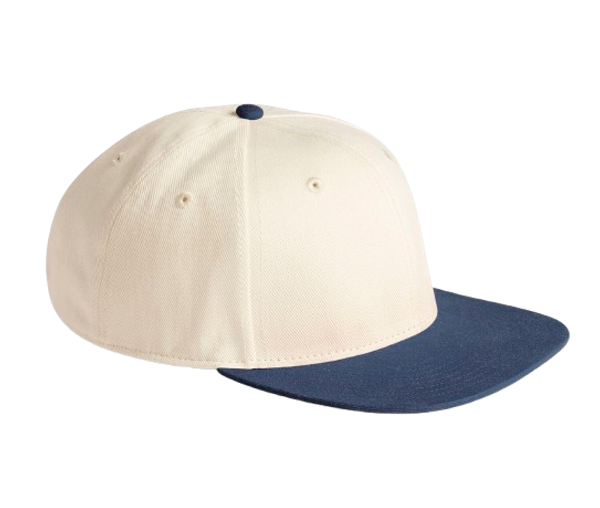 CONTRAST FLAT PEAK 6 PANEL CAP Natural / Navy BEECHFIELD
