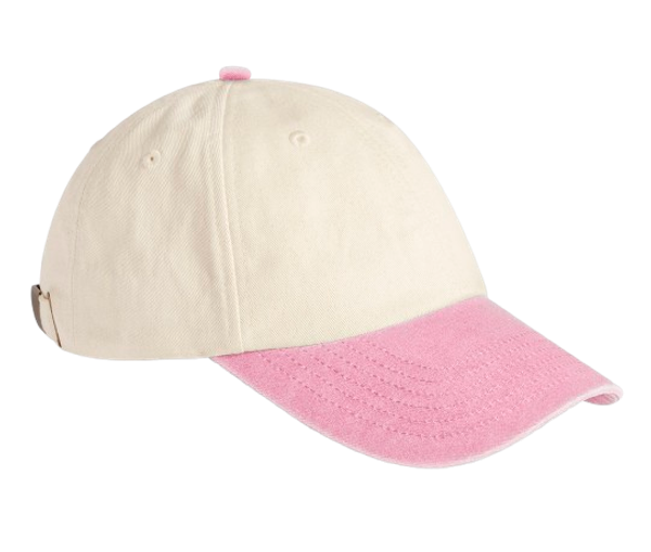 CONTRAST PEAK LOW PROFILE VINTAGE CAP Natural / Vintage Dusky Pink BEECHFIELD