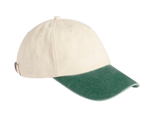 CONTRAST PEAK LOW PROFILE VINTAGE CAP Natural / Vintage Bottle Green BEECHFIELD