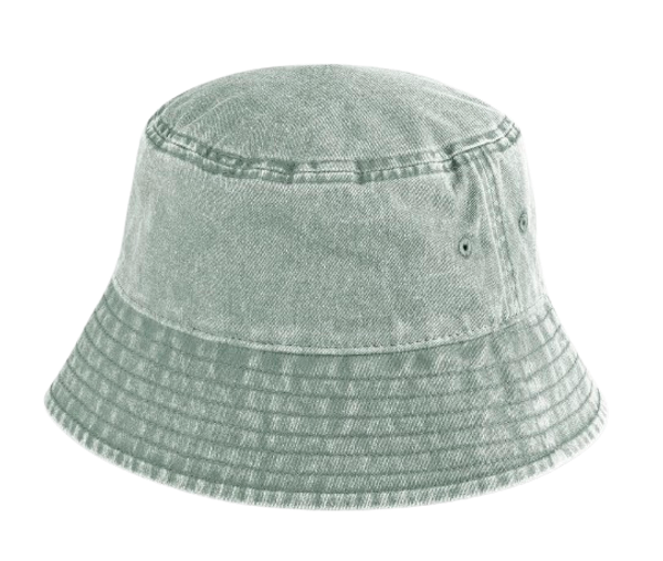 JUNIOR VINTAGE BUCKET HAT Vintage Sage Green BEECHFIELD
