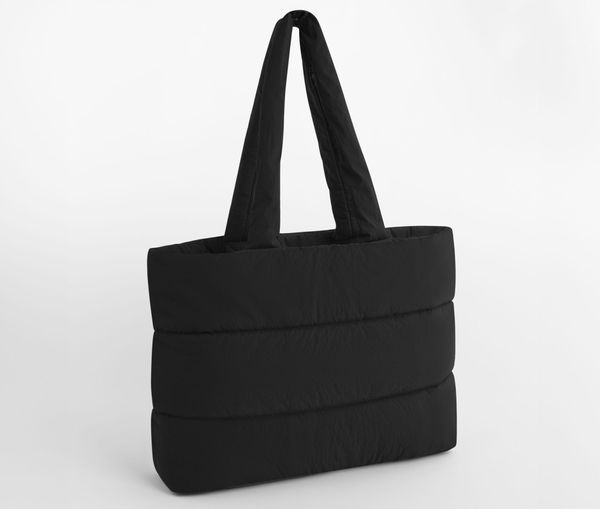BG701 QUILTED TOTE BAG tote bag matelassé Black BAG BASE