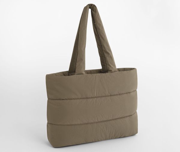 BG701 QUILTED TOTE BAG tote bag matelassé Earthy Green BAG BASE