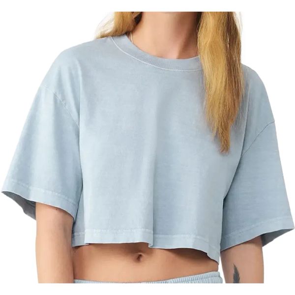 T-shirt délavé lourd court Light washed denim Bella&Canvas