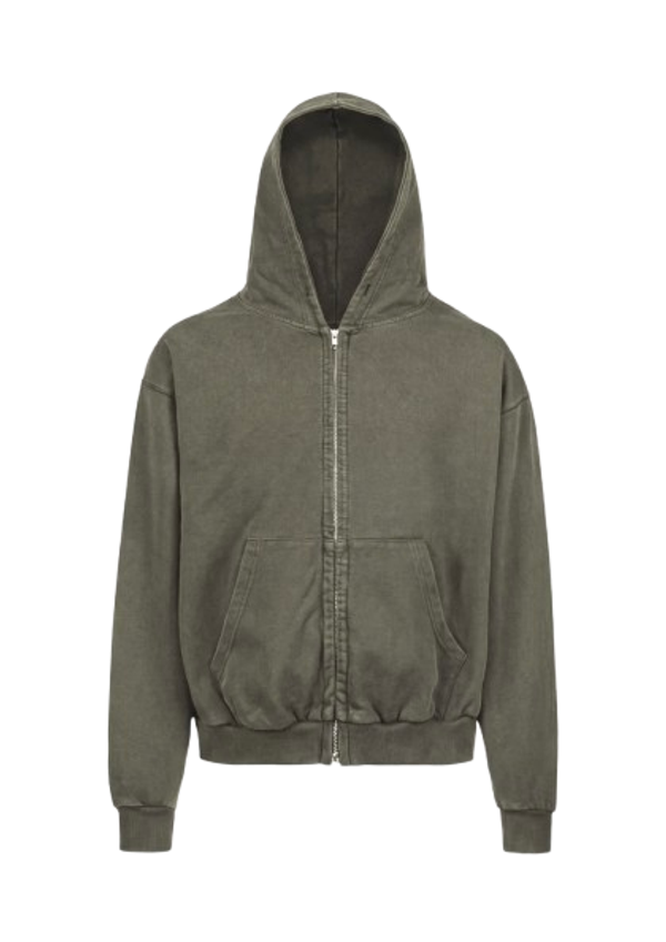 Oversized Zipped Hoodie Vintage Olive GRAMMA