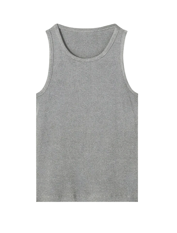 ULTRA LUXURY SLIM RIBBED TANK Light Grey Marl GRAMMA