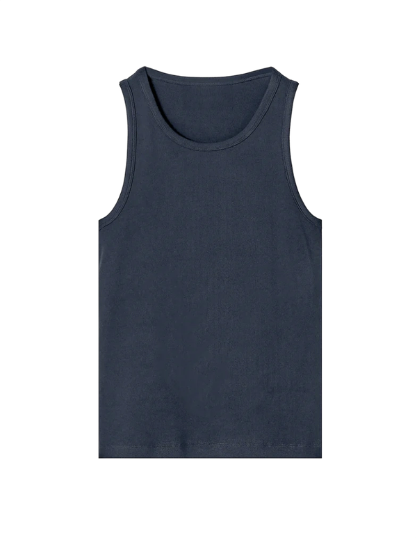 ULTRA LUXURY SLIM RIBBED TANK Navy Blue GRAMMA