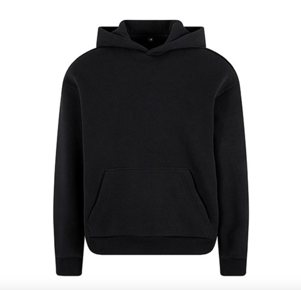 BY284 Fluffy Hoody Build Your Brand Black BUILD YOUR BRAND