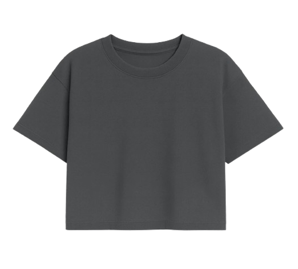 SAREK CROP TEE Ebony Grey OLTEX