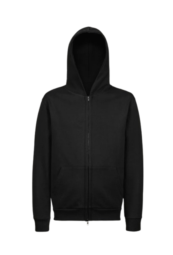 Hoodie Regular Zipped Black GRAMMA