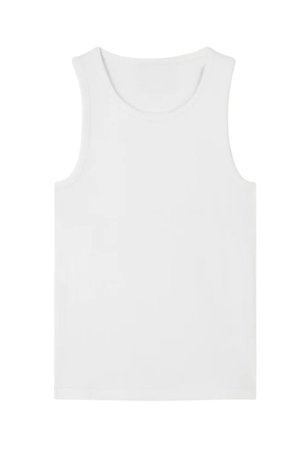ULTRA LUXURY SLIM RIBBED TANK White GRAMMA